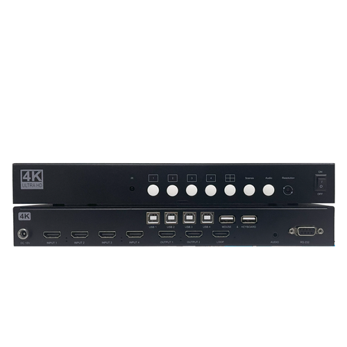 Best-Selling LERGB 4K30HZ-KVM Video Splitter 4x1 Ultra-High Resolution Downward Compatibility Multi-screen Display Controller